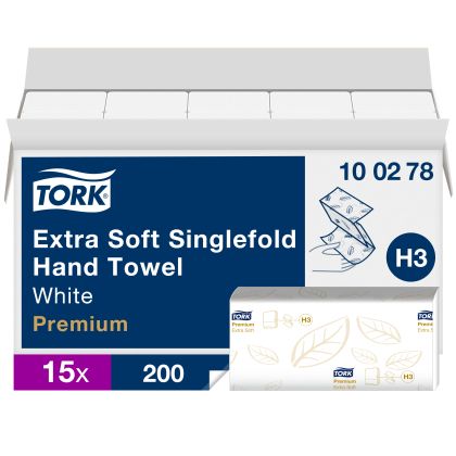 Tork Сгънати кърпи за ръце Premium, 15x200 кърпи– system H3