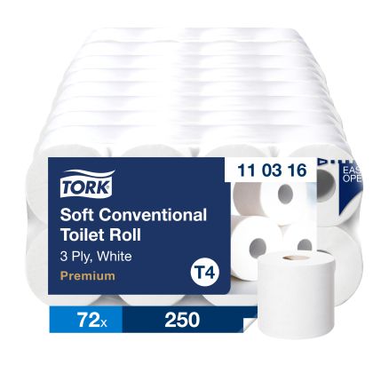Tork Тоалетна хартия на ролка, Premium, 72х33 метра – system T4