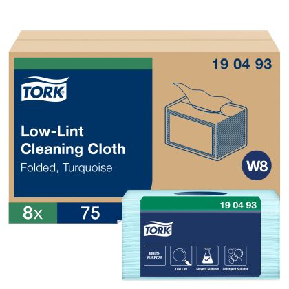 Tork Почистващи кърпи Low-Lint Cleaning Cloth Turquoise, 75 броя – system W8
