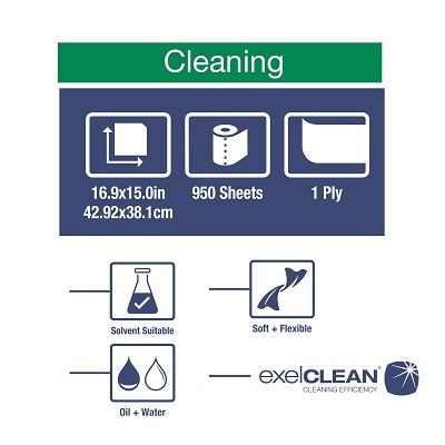 Tork Индустриални кърпи на ролка Cleaning Cloth Cloth, 950 къса – system W1