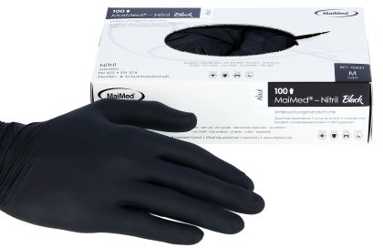 Ръкавици еднократни MAIMED, нитрил, без талк, без латекс черни, 100 бр.