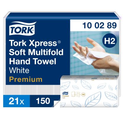 Tork Сгънати кърпи за ръце Premium, 21х150 кърпи – system H2