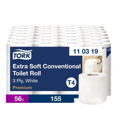Tork Тоалетна хартия на ролка Extra Soft, 56 x 19.1 метра – system T4