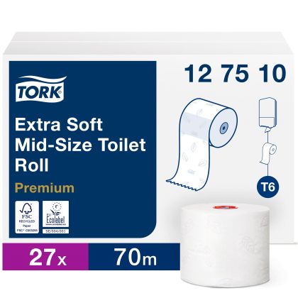 Tork Тоалетна хартия  на ролка Compact Roll, Premium, 27х70 метра – system T6