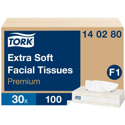 Tork Хартиени кърпи за лице Premium. 2 пл., 100 бр.  – system F1