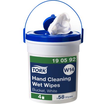 Tork Кофичка с мокри кърпи за ръце Wet Wipe Hand Cleaning, 58 броя – system W14