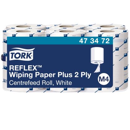 Tork Кухненска хартиена ролка Reflex™ Wiping Paper Plus, 6х450 къса  – system M4