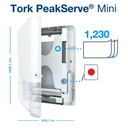 Tork Дозатор за сгънати кърпи за ръце  PeakServe™ Mini - system H5