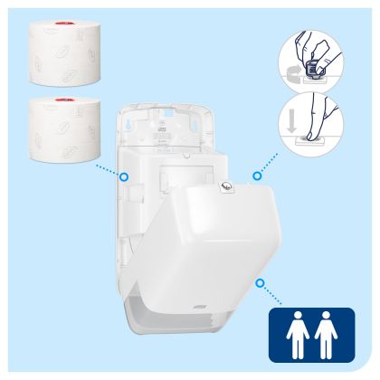 Tork Дозатор за 2 ролки тоалетна хартия Roll Auto Shift – system T6