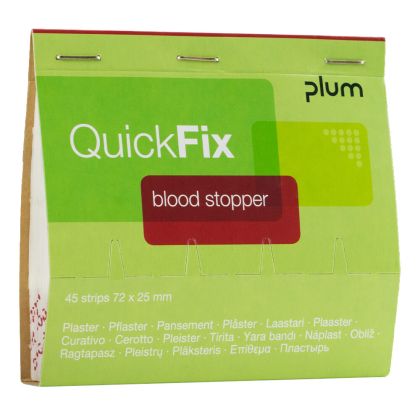 Plum Текстилни пластири  Quick Fix, кръвоспиращи, червен, 45 броя