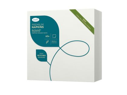 Duni Салфетки за маса Bio Dunisoft®, 40 х 40, 1 / 4 сгъвка, 1 пл., бял 