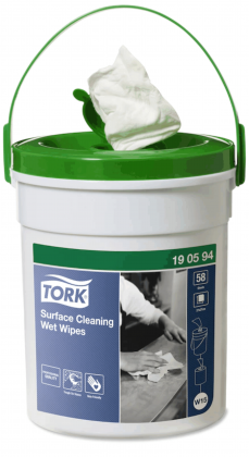 Tork Кофичка с мокри кърпи за почистване Premium Wet Wipe Surface Cleaning, 58 броя – system W14