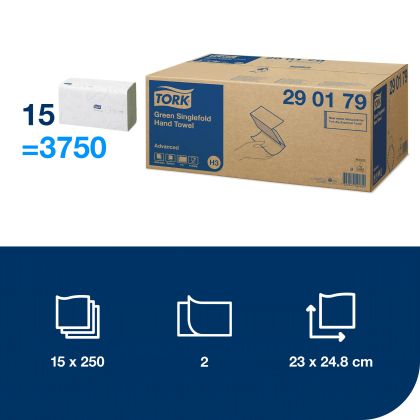 Tork Сгънати кърпи за ръце Advanced, 15х250 кърпи – system H3