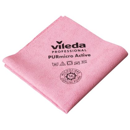 Vileda Кърпа  с полиуретаново покритие PURmicro Аctive, микрофибърна, 380 х 350 мм, 5 броя