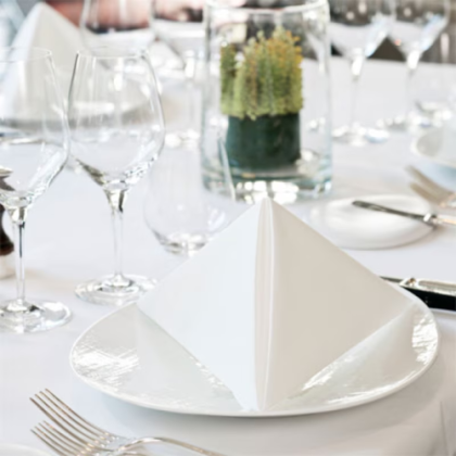 Tork Компостируеми салфетки за маса  LinStyle Compostable Napkin, 1/8 сгъвка 1 пл., бели 39 х 39 см, 50 бр.