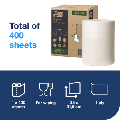 Tork Индустриални кърпи Cleaning Cloth, 400 къса  - system W3