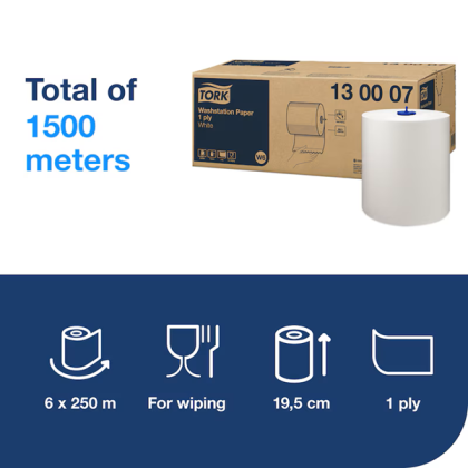 Tork Хартиена ролка Basic Paper, 6 х 250 метра – system W6