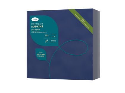 Duni Салфетки за маса Bio Dunisoft®, 40 х 40, 1/4 сгъвка, 1 пл, тъмно син , 60 бр.