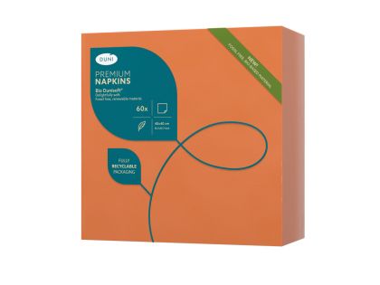 Duni Салфетки за маса Bio Dunisoft®, 40 х 40, 1 / 4 сгъвка, 1 пл., оранжев