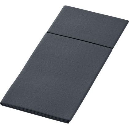 Duni Салфетки за маса Bio Duniletto® Slim 40 x 33 cm  ,джоб за прибори 1 пл., черни , 65 бр. 