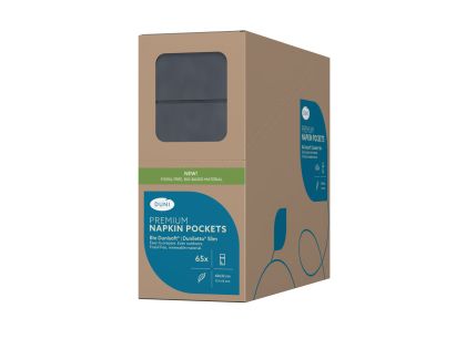 Duni Салфетки за маса Bio Duniletto® Slim 40 x 33 cm  ,джоб за прибори 1 пл., черни , 65 бр. 